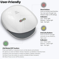 Rechargeable Hand Massager with Heat Using Air Compression