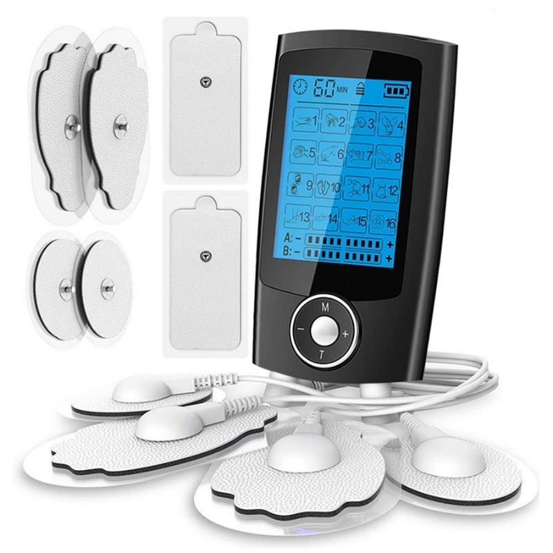 Muscle Stimulator Machine Rechargeable 12 Electrode Pads Electric Pulse Massager for Pain Relief Therapy