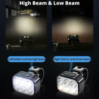 6 Leds Bright Bike Light Rechargeable 1100mAh Battery Waterproof With 12 mode Head light and 8 mode Tail Light