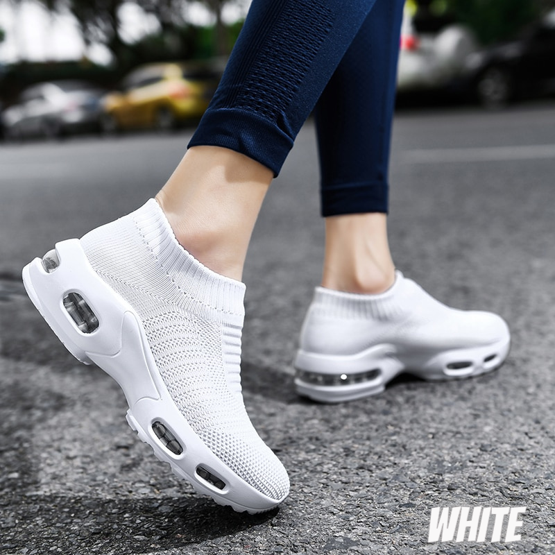 Women's Walking Shoes Fashionable Women's Running Shoes Air Shoes Breathable Slip-On Sneakers