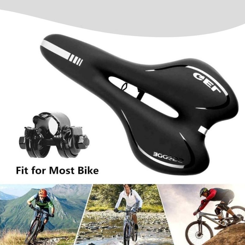 Comfortable Gel Bicycle Seat Bike Saddle Breathable Hollow Design Non Slip