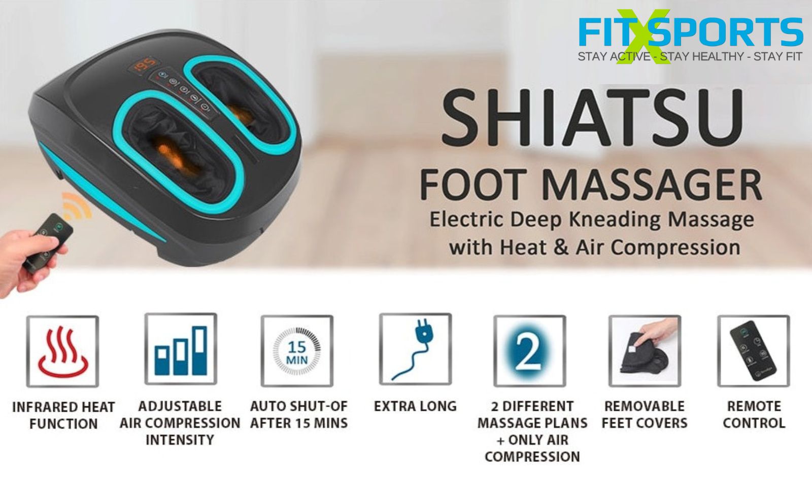 Shiatsu Foot Massager With Infrared Heat Deep Kneading Heated Foot Massage With Air Compression Unisex