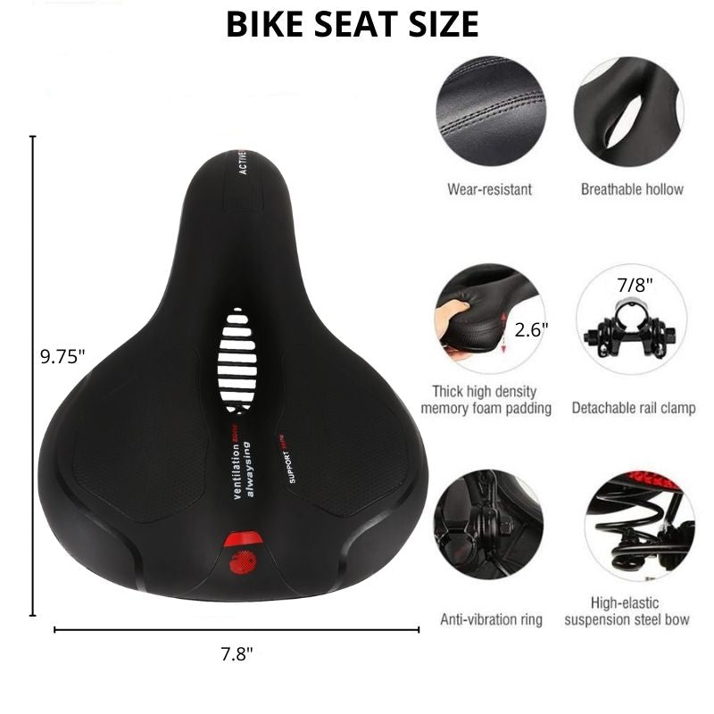 Comfortable Bike Seat High Density Padded Design Breathable And Waterproof