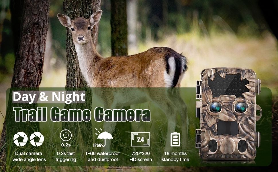 Night Vision Hunting Camera For Photos And Video 20MP 4K Waterproof