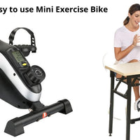 Mini Exercise Bike LCD Display Dual Pedal 8 Levels Portable Leg Trainer