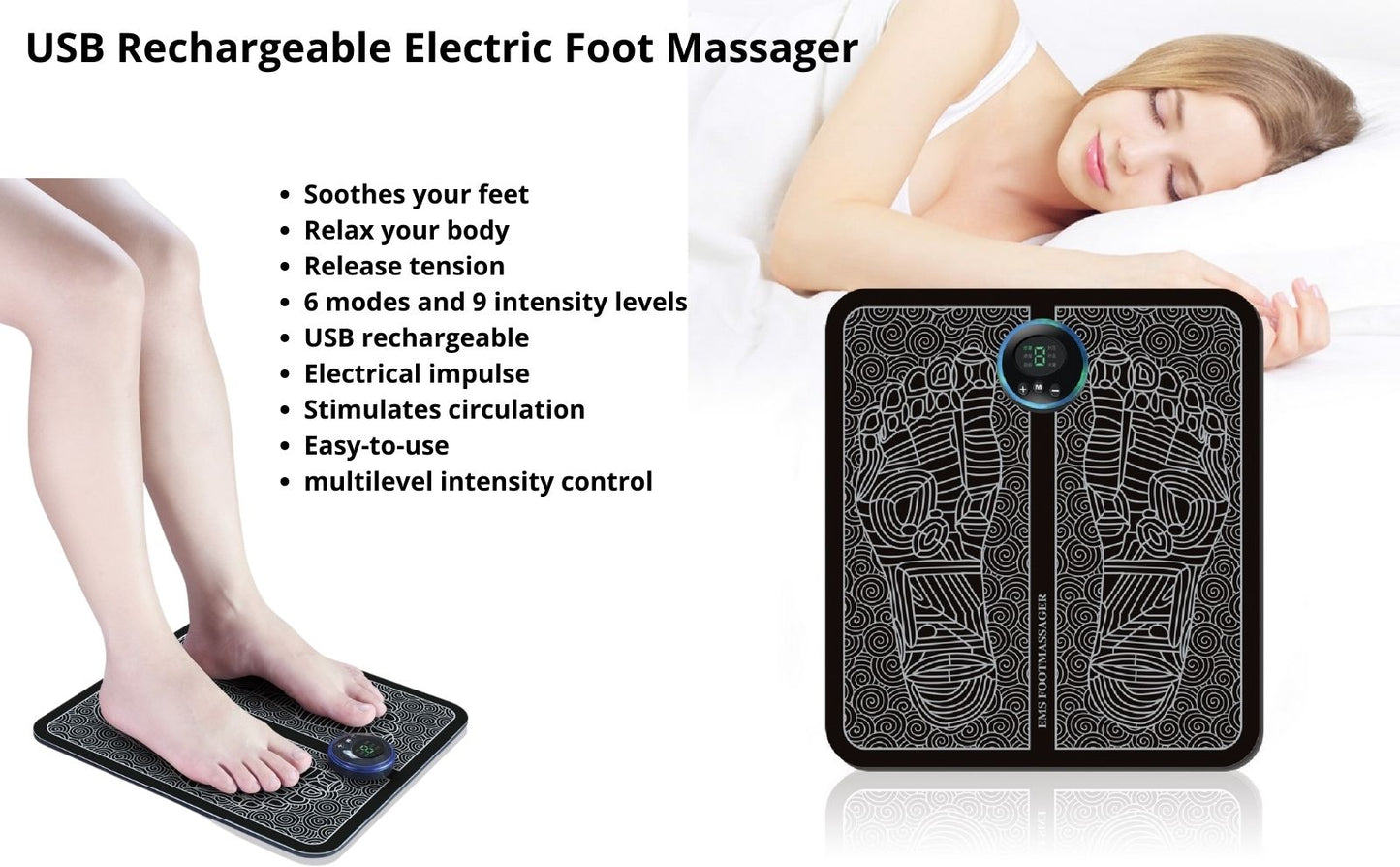 EMS Foot Massager Rechargeable for Comfort & Relaxation