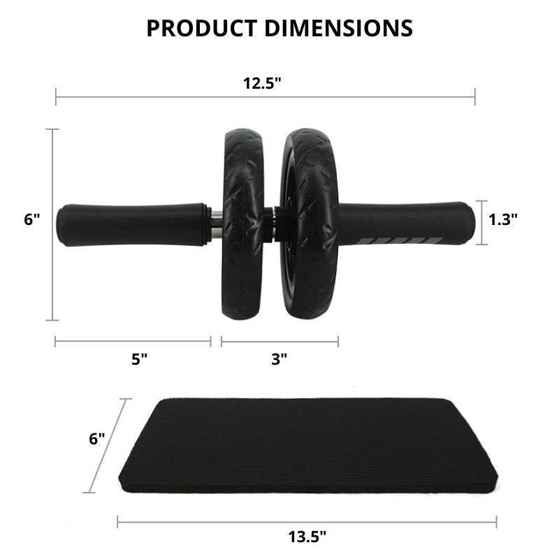 Non-Slip Double Abdominal Wheel Ab Roller With Mat