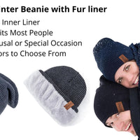 Comfortable Stretchy Beanie Winter Hat With Fur Liner