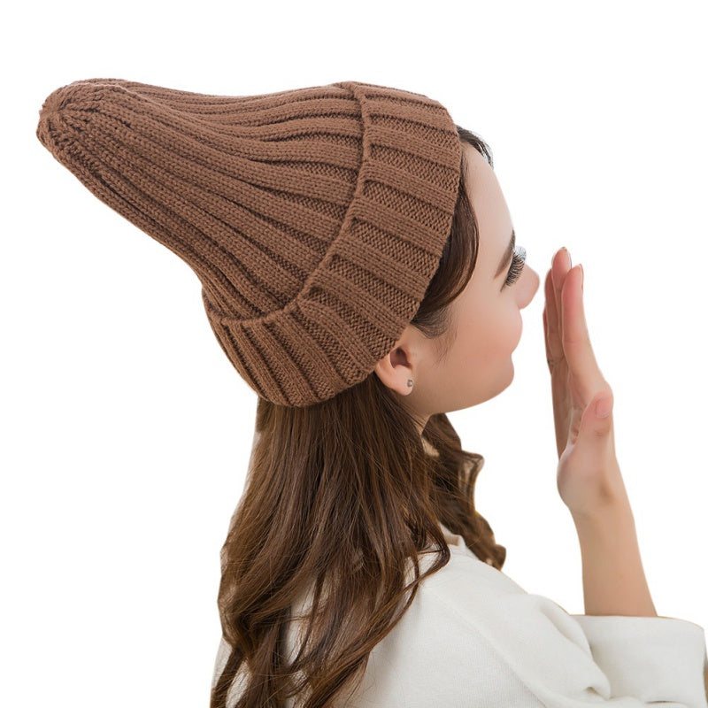 Knitted Winter Hat For Women Soft Stretchy Cotton Blend