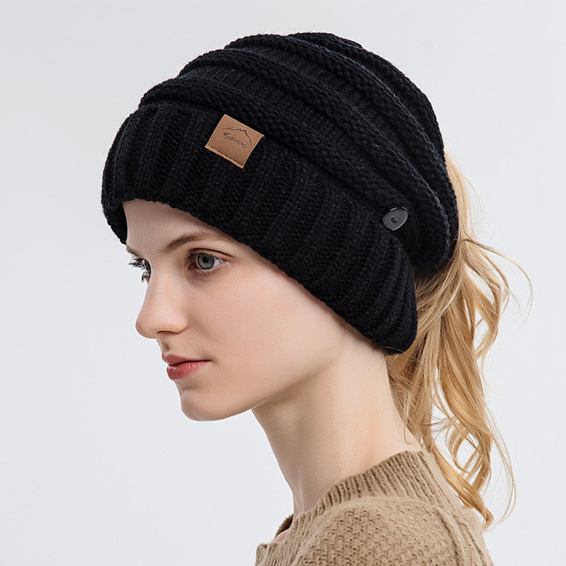 Womens Winter Hat Knitted Beanie Hat Warm Skull Cap Beanie for Women