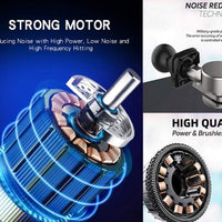 Massage Gun 30 Speeds 6 Heads Super Quiet Brushless Motor Cordless Deep Tissue Percussion Gun Portable Massager-Massage Equipment-Fit Sports 