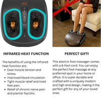 Shiatsu Foot Massager With Infrared Heat and Air Compression
