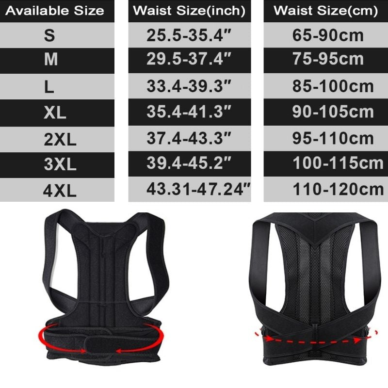 Posture Corrector Spine and Back Support Providing Pain Relief for Neck Back Shoulders Adjustable Breathable Back Brace Unisex