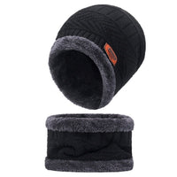 Warm Winter Hat And Scarf Set Knitted Winter Beanie Soft Fur Like Liner Winter Cap Neck Warmer Unisex