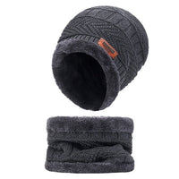 Warm Winter Hat And Scarf Set Knitted Winter Beanie Soft Fur Like Liner Winter Cap Neck Warmer Unisex