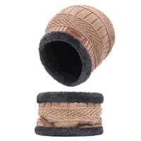 Warm Winter Hat And Scarf Set Knitted Winter Beanie Soft Fur Like Liner Winter Cap Neck Warmer Unisex