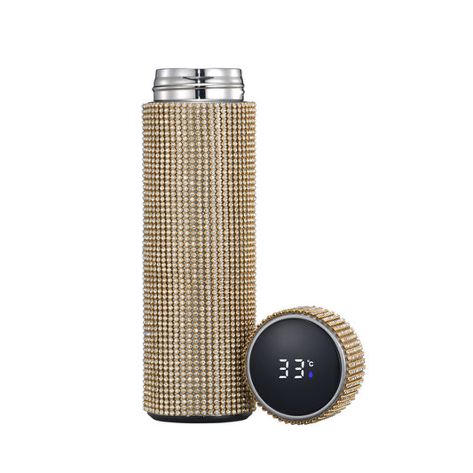 Smart Diamond Thermos Bottle Stainless Steel Water Bottle For Coffee Smoothie