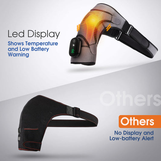 Rechargeable Heated Shoulder Wrap with Vibration – Adjustable Fit