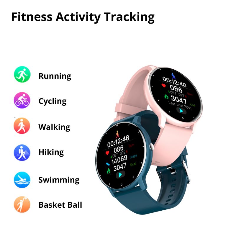 Smart Watch Touch Screen Monitors Health Stats and Fitness Activity Waterproof IOS Android