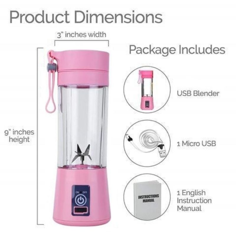Portable Blender Cordless 6 Blade Powerful Blender 220V / 20000 RPM USB Rechargeable Great For Healthy Smoothies-Blenders & Kitchen Accessories-Fit Sports 