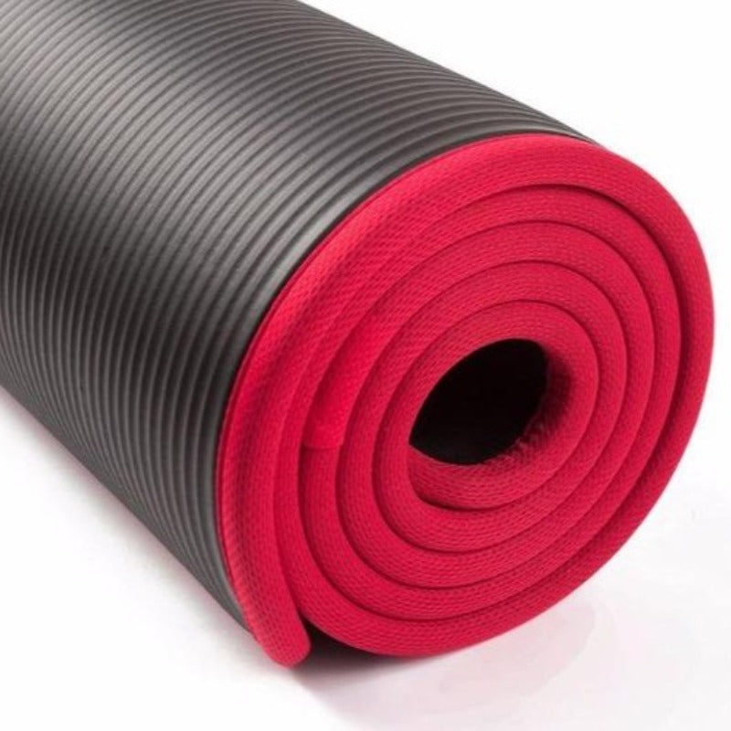 Yoga Mat 1/2 x 24 x 72 Inch Quality Comfortable Thick High Density Anti-Tear With Carrying Strap Unisex-Fitness Accessories-Fit Sports 