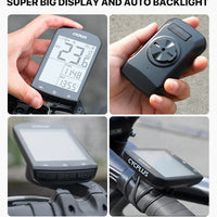 Bike Computer With Heart Rate Sensor 2.9 inch LCD Screen GPS Wireless Odometer Speedometer