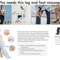 Foot & Leg Massager with Infrared Heating – Rechargeable Compression Massager