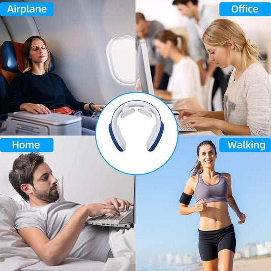 Neck Massager for Pain Relief Intelligent Neck Massage with Heat 3 Modes 15 Intensity Levels Remote Control Cordless Massager Unisex-Massage Equipment-Fit Sports 