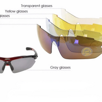 Polarized Sports Prescription Frame Sunglasses with 5 Interchangeable Lenses With UV400 Protection-Bike Accessories-Fit Sports 