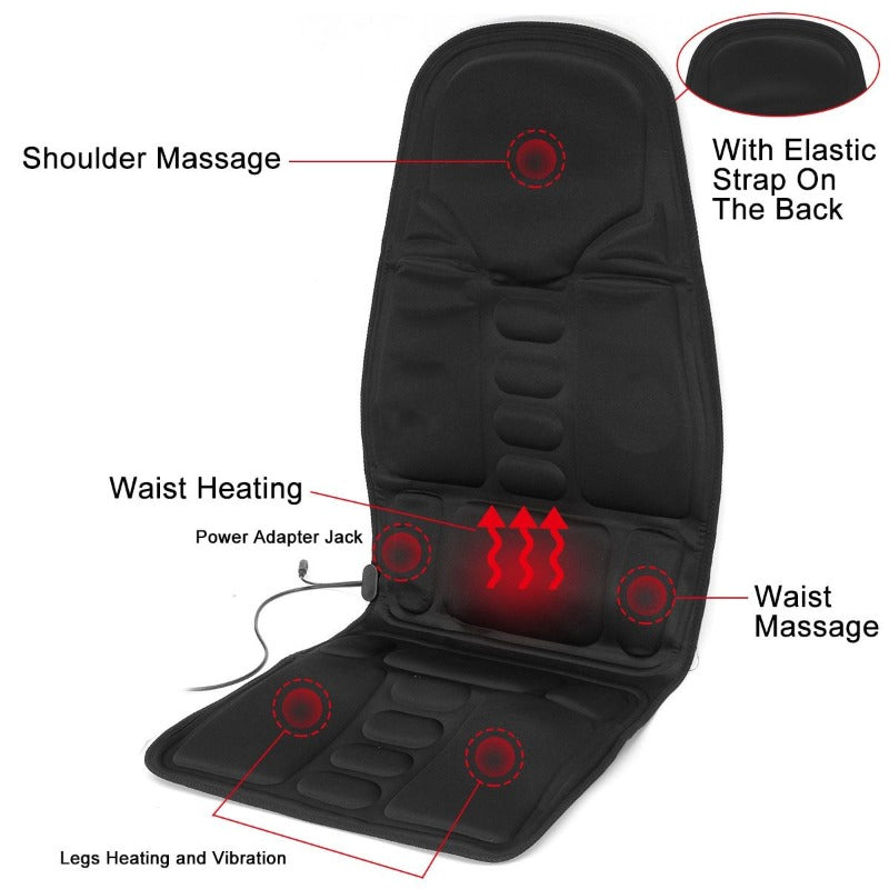 Massage Chair For At Home Car Or Office Body Massager Massage Seat With Heat Option Great For Neck Pain Lumbar Support Legs And Back-Massage Equipment-Fit Sports 