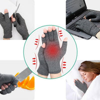 Compression Gloves Fingerless Design Breathable & Moisture Wicking Fabric Alleviate Arthritis Rheumatoid Pains Muscle Tension Unisex-Body Support-Fit Sports 
