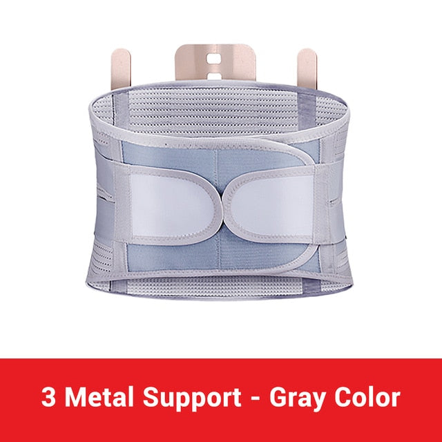 Back Support Belt With 3 Steel Stays Relief for Back Pain Herniated Disc Sciatica Scoliosis Lumbar Support Breathable Mesh Design-Body Support-Fit Sports 