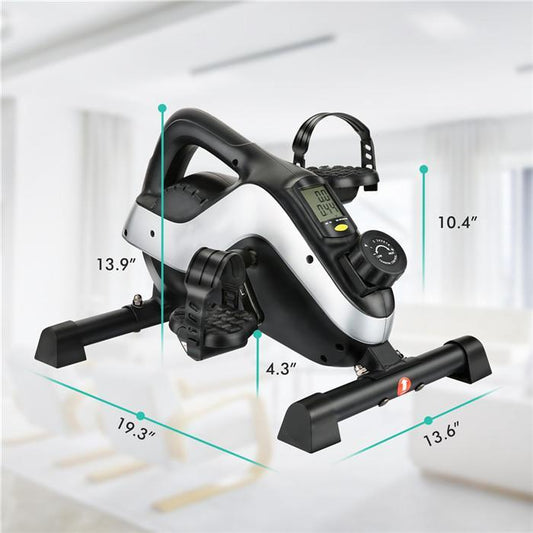 Mini Exercise Bike LCD Display Dual Pedal 8 Levels Portable Leg Trainer