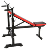 Adjustable Weight Bench Foldable Weight Bench Fitness Barbell Rack Strength Training Leather Metal Frame Sturdy Non-slip