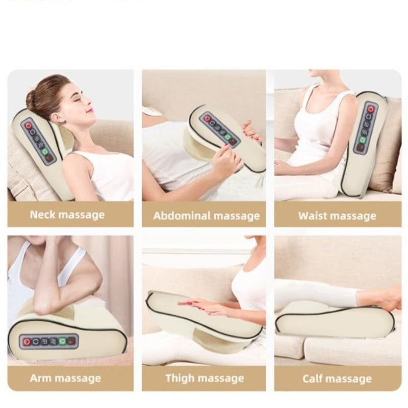Massage Pillow With Infrared Heating Great Muscle And Stress Relief Shiatsu Massager For Neck Shoulders Back Multi Purpose Use-Massage Equipment-Fit Sports 