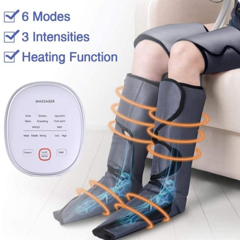 Foot Massager And Leg Massager for Circulation Relaxation with Heating Hand-held Controller 6 Modes 3 Intensities Unisex-Body Support-Fit Sports 