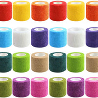 24 Pack Self Adherent Bandage Wrap 2 Inches X 5 Yards Bandage Tape First Aid Tape Self Adhesive Athletic Sports Bandage-Fitness Accessories-Fit Sports 