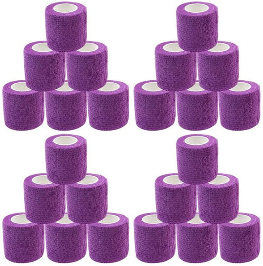 24 Pack Self Adherent Bandage Wrap 2 Inches X 5 Yards Bandage Tape First Aid Tape Self Adhesive Athletic Sports Bandage-Fitness Accessories-Fit Sports 