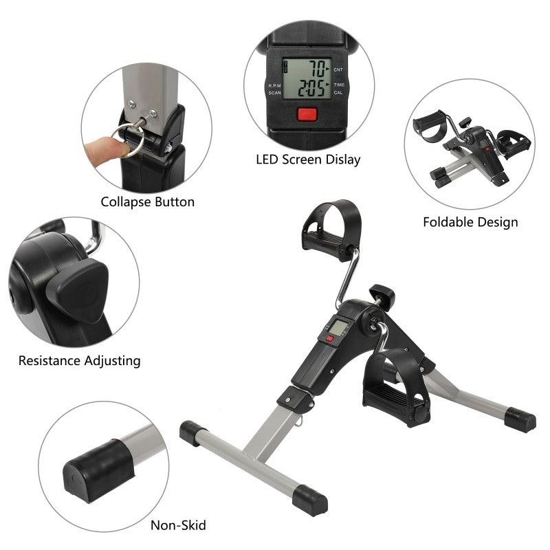Portable Under Desk Mini Stationary Fitness Bike Indoor Exercise Pedal Bike for Arms Legs