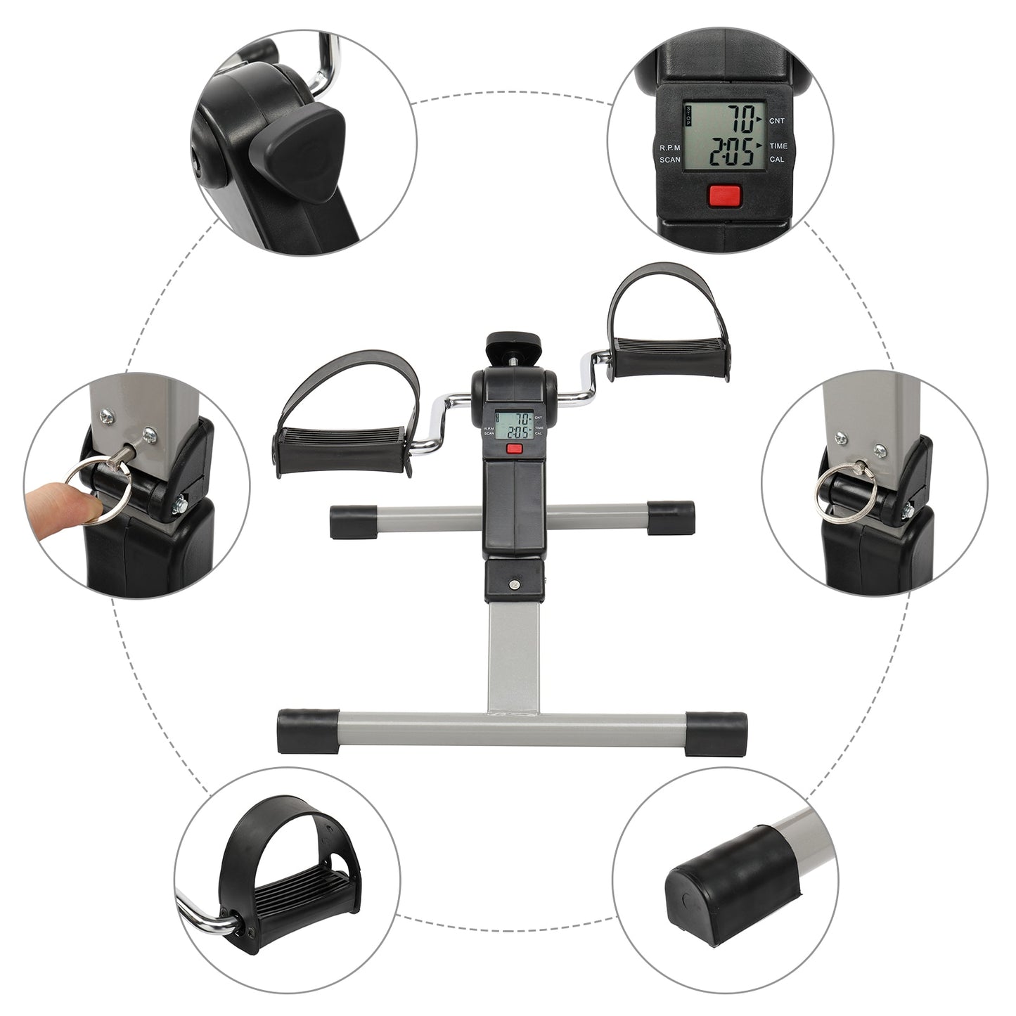 Portable Under Desk Mini Stationary Fitness Bike Indoor Exercise Pedal Bike for Arms Legs