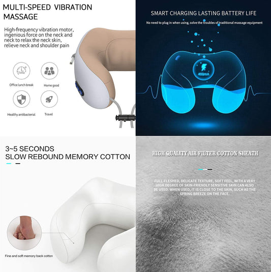 U-Shaped Neck Massage Pillow for Relaxation & Comfort