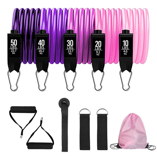 Resistance Bands 11 Piece Resistance Band Set Latex Bands With Carabiners Great For Home Workouts Fitness Training