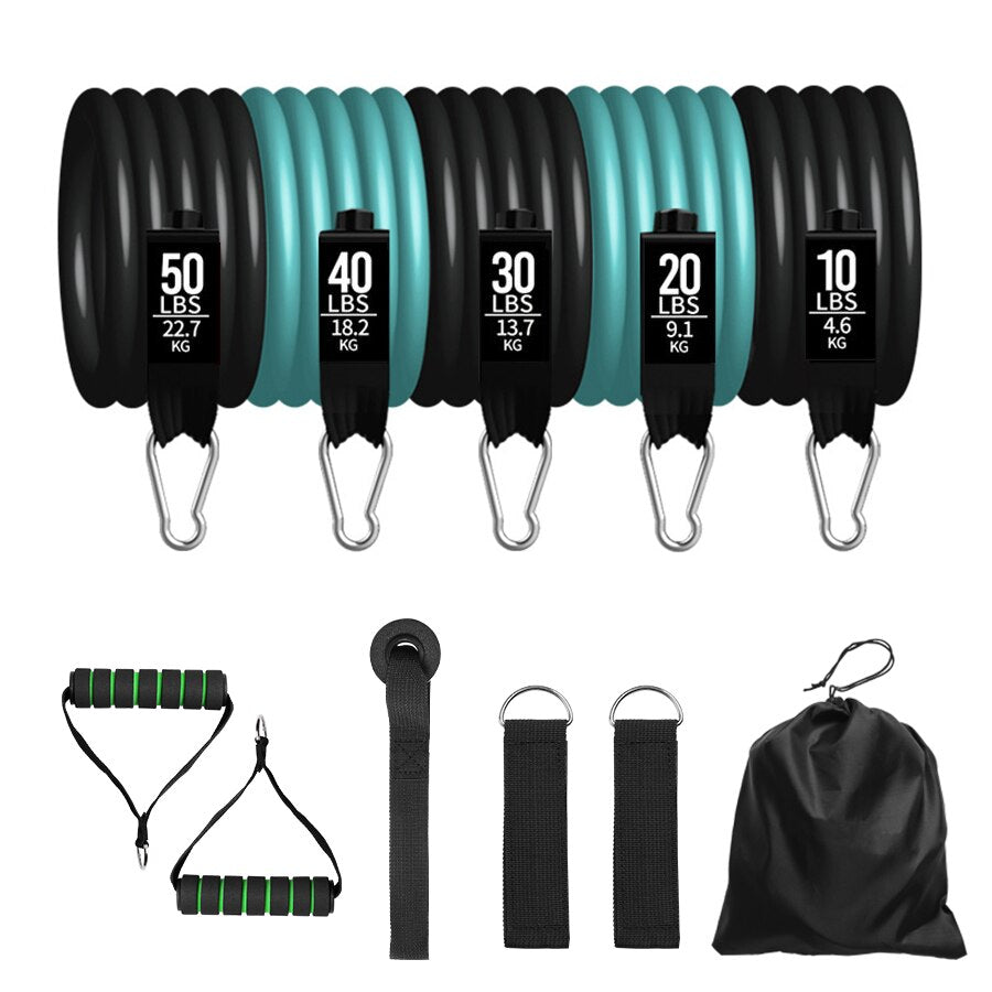 Resistance Bands 11 Piece Resistance Band Set Latex Bands With Carabiners Great For Home Workouts Fitness Training