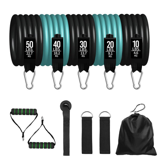 Resistance Bands 11 Piece Resistance Band Set Latex Bands With Carabiners Great For Home Workouts Fitness Training